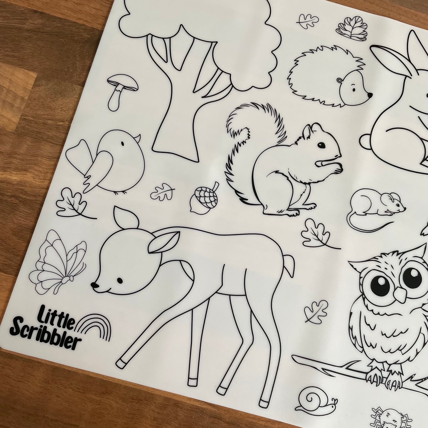 Woodland Creatures Reusable Wipe-Clean Colouring Mat